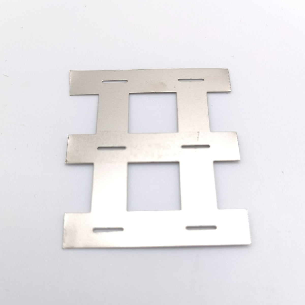 !NEW! Slotted Cell Welding Tabs, 0.2mm Thick, Spaced for Standard Plastic Cell Holders, Per 6 terminals