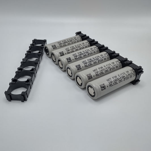 Molicel P28A 18650 Battery Cells, Set of 6 with Holders