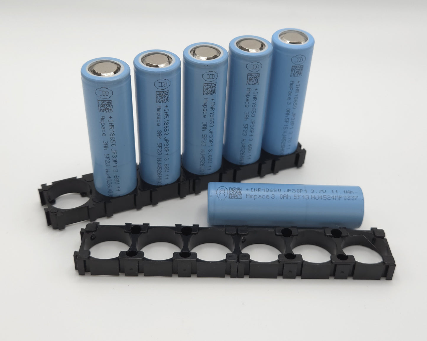 !NEW! Ampace JP30P1 Tabless 18650 Battery Cells, A- Grade, Set of 6 with holders