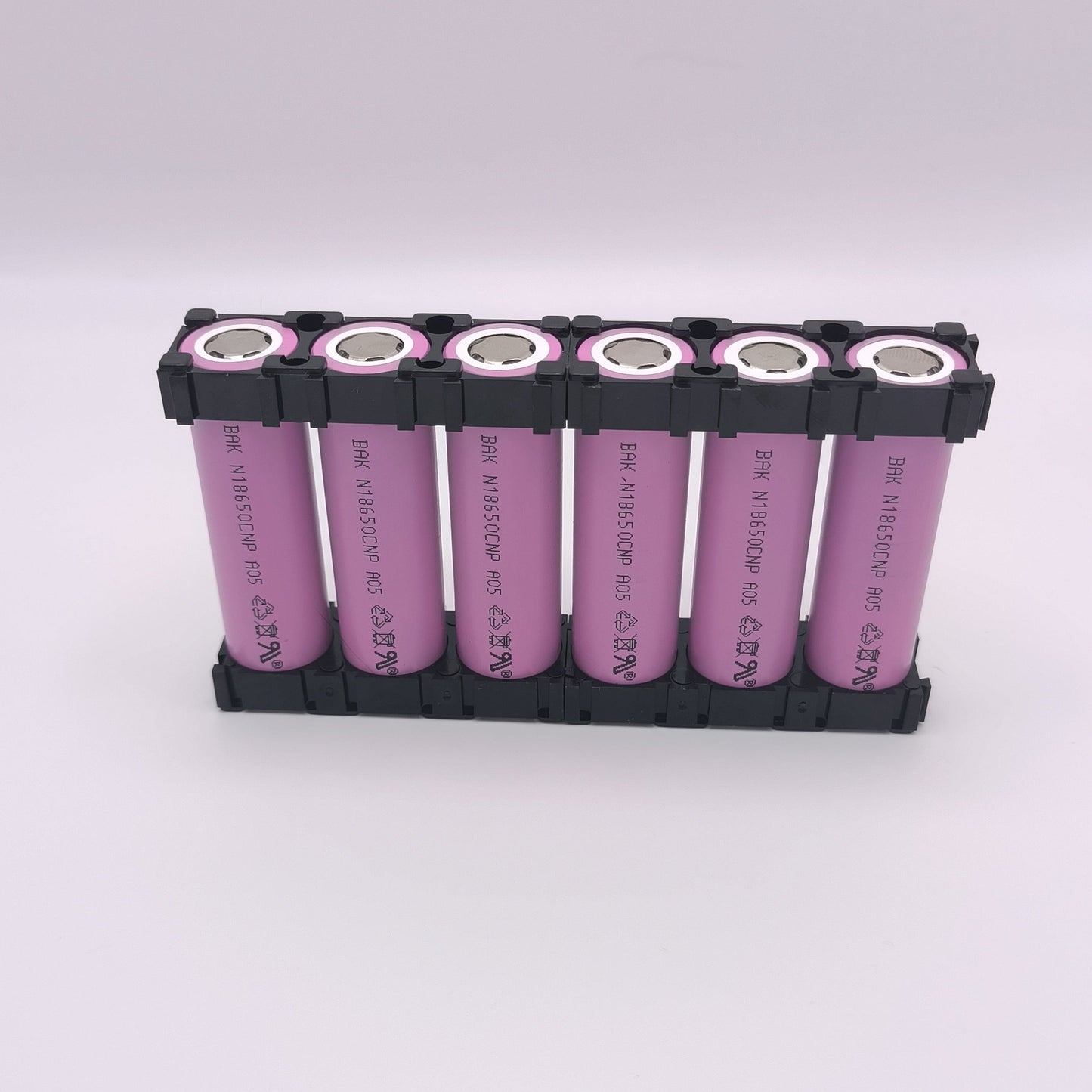 BAK N18650CNP Li-ion Battery Cells, Set of 6 with Holders (Mfr. 2021)