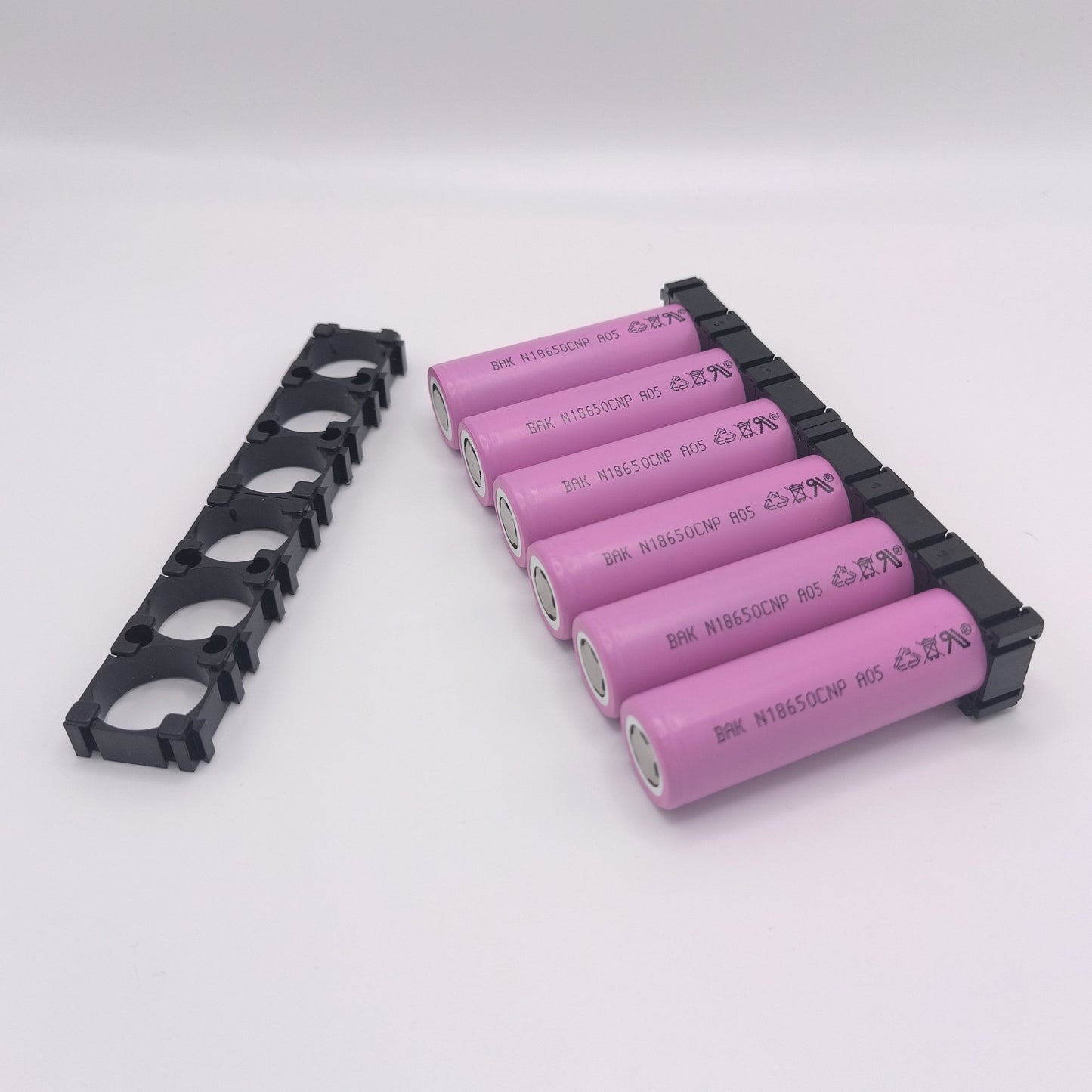 BAK N18650CNP Li-ion Battery Cells, Set of 6 with Holders (Mfr. 2021)