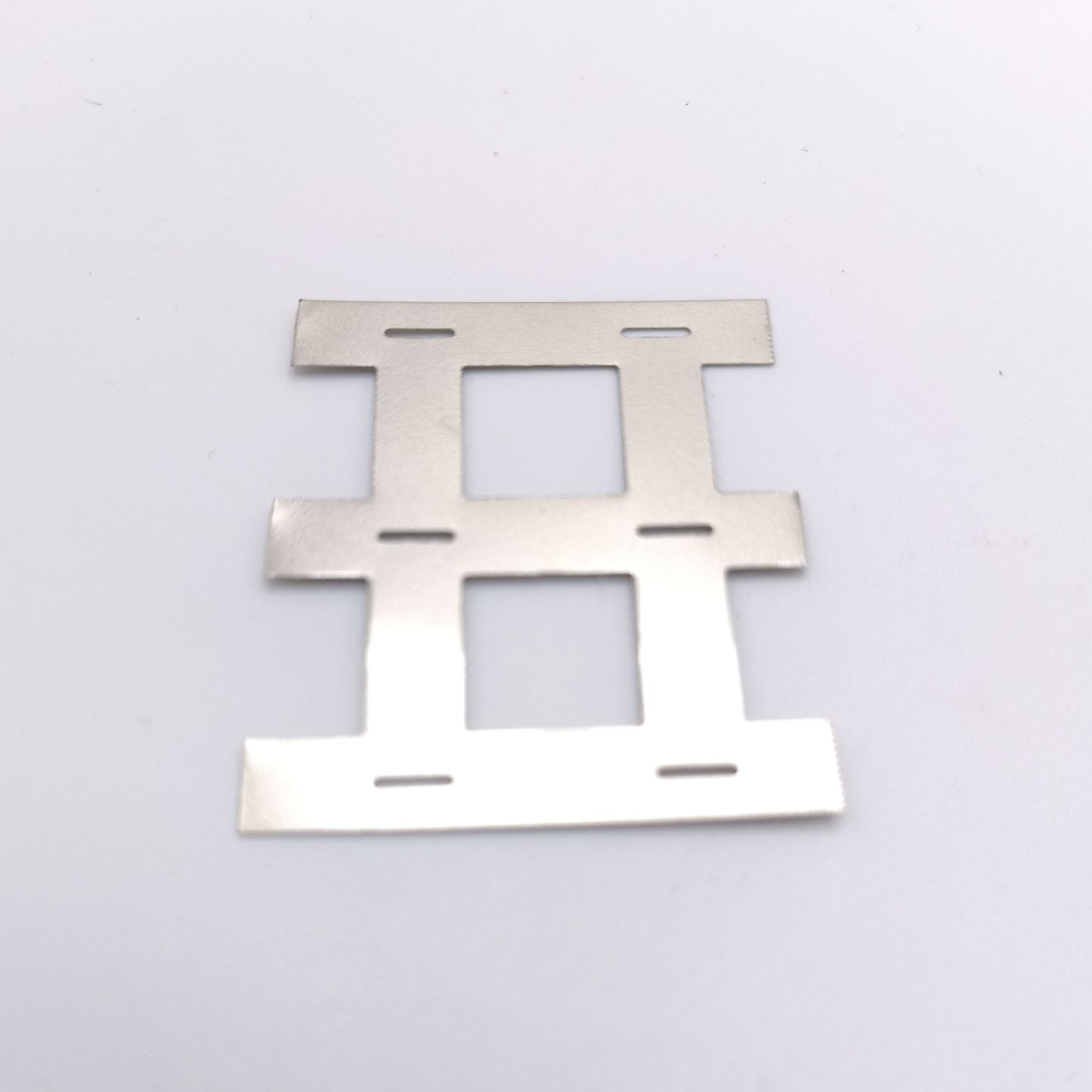 !NEW! Slotted Cell Welding Tabs, 0.2mm Thick, Spaced for Standard Plastic Cell Holders, Per 6 terminals